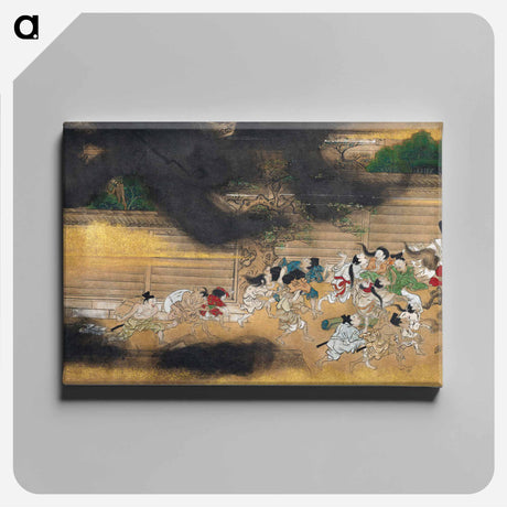 アートパネル-Japanese People Fleeing a Fire
 - クリーブランド美術館 Canvas.