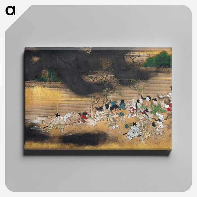 アートパネル-Japanese People Fleeing a Fire
 - クリーブランド美術館 Canvas.