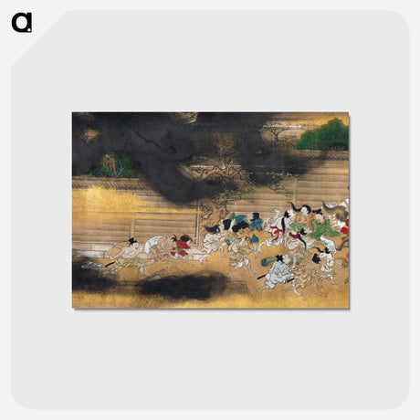 アートポストカード-Japanese People Fleeing a Fire
 - クリーブランド美術館 Postcard.