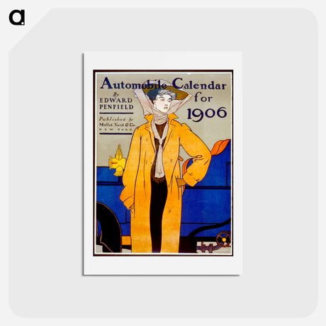 アートポストカード-Automobile calendar - エドワード ペンフィールド Postcard.