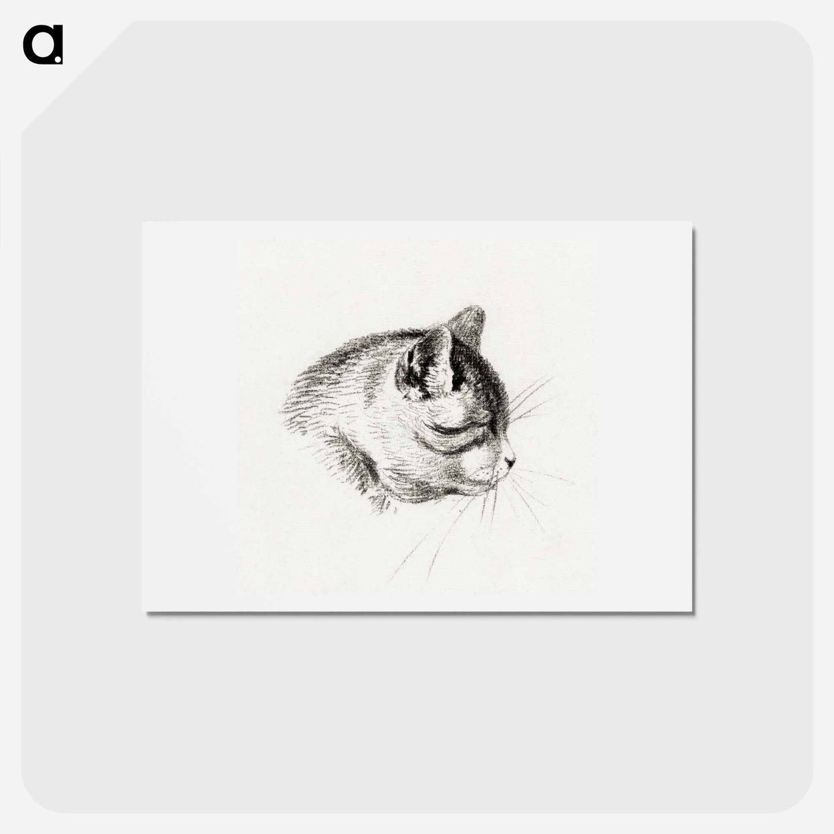 アートポストカード-Sketch of a cat - ジャン ベルナール Postcard.