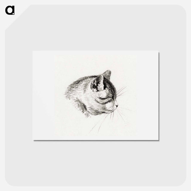 アートポストカード-Sketch of a cat - ジャン ベルナール Postcard.