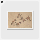 アートポストカード-Album of Sketches by Katsushika Hokusai and His Disciples - 葛飾 北斎 Postcard.