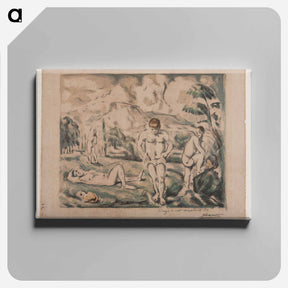 アートパネル-The Large Bathers - ポール セザンヌ Canvas.