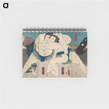 アートメモ帳-Sumō Wrestlers Mutsugamine and Unryū with Judge Oitekaze and Referee Kimura Shōtarō
 - 歌川 国貞 Memo.