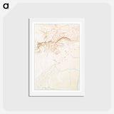 アートポストカード-Topographic map of the ruins of Thebes - アンティーク地図 Postcard.