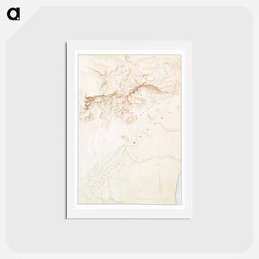 アートポストカード-Topographic map of the ruins of Thebes - アンティーク地図 Postcard.