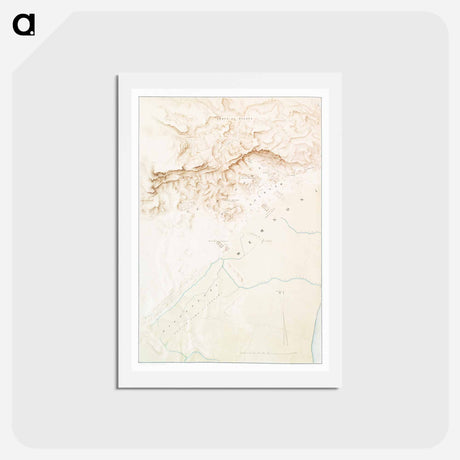 アートポストカード-Topographic map of the ruins of Thebes - アンティーク地図 Postcard.