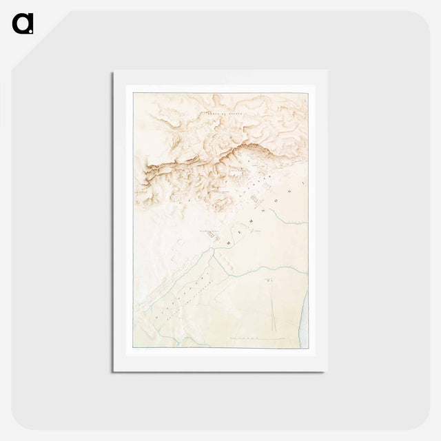 アートポストカード-Topographic map of the ruins of Thebes - アンティーク地図 Postcard.