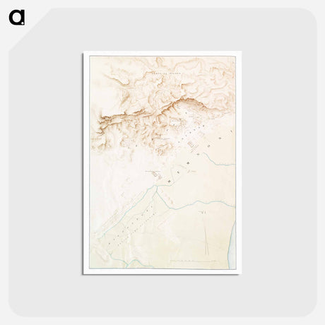 アートポストカード-Topographic map of the ruins of Thebes - アンティーク地図 Postcard.
