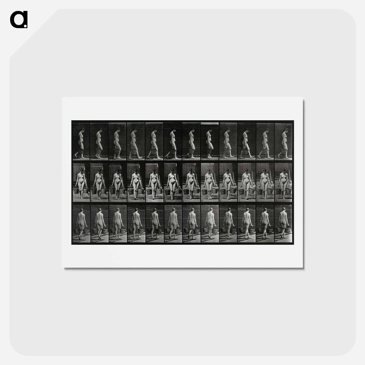 アートポストカード-Woman with Buckets
 - エドワード マイブリッジ Postcard.