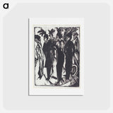 アートポストカード-Five Women on the Street - エルンスト ルートヴィヒ キルヒナー Postcard.