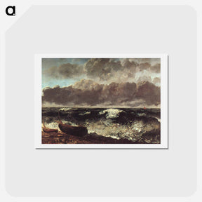 アートポストカード-The Stormy Sea (The Wave) - ギュスターヴ クールベ Postcard.
