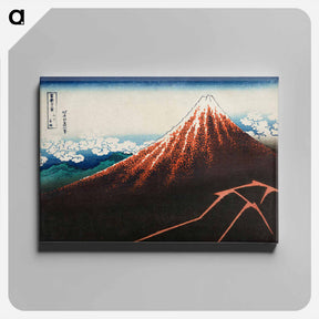 アートパネル-Hokusai's Rainstorm beneath the Summit - 葛飾 北斎 Canvas.