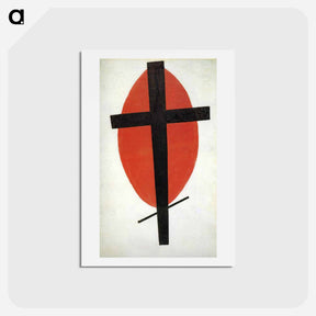 アートポストカード-The black cross on a red oval - カジミール マレーヴィチ Postcard.