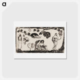 アートポストカード-Women, Animals, and Foliage - ポール ゴーギャン Postcard.