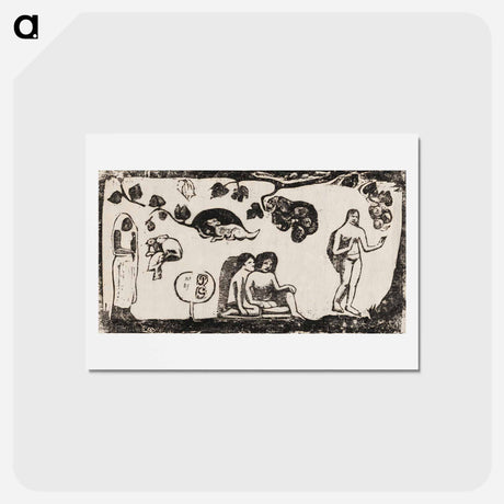 アートポストカード-Women, Animals, and Foliage - ポール ゴーギャン Postcard.