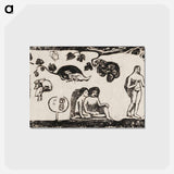 アートポストカード-Women, Animals, and Foliage - ポール ゴーギャン Postcard.