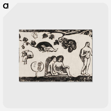 アートポストカード-Women, Animals, and Foliage - ポール ゴーギャン Postcard.