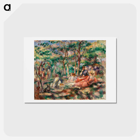 アートポストカード-Picnic (Le Déjeuner sur l'herbe) - ピエール オーギュスト ルノワール Postcard.