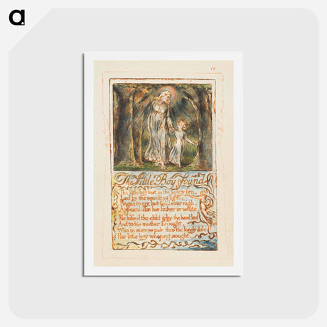 アートポストカード-Songs of Innocence and of Experience: The Little Boy Found - ウィリアム ブレイク Postcard.