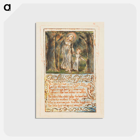 アートポストカード-Songs of Innocence and of Experience: The Little Boy Found - ウィリアム ブレイク Postcard.