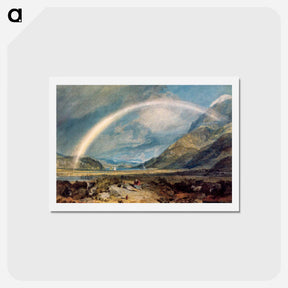 アートポストカード-Kilchern Castle, with the Cruchan Ben Mountains, Scotland Noon - ウィリアム ターナー Postcard.