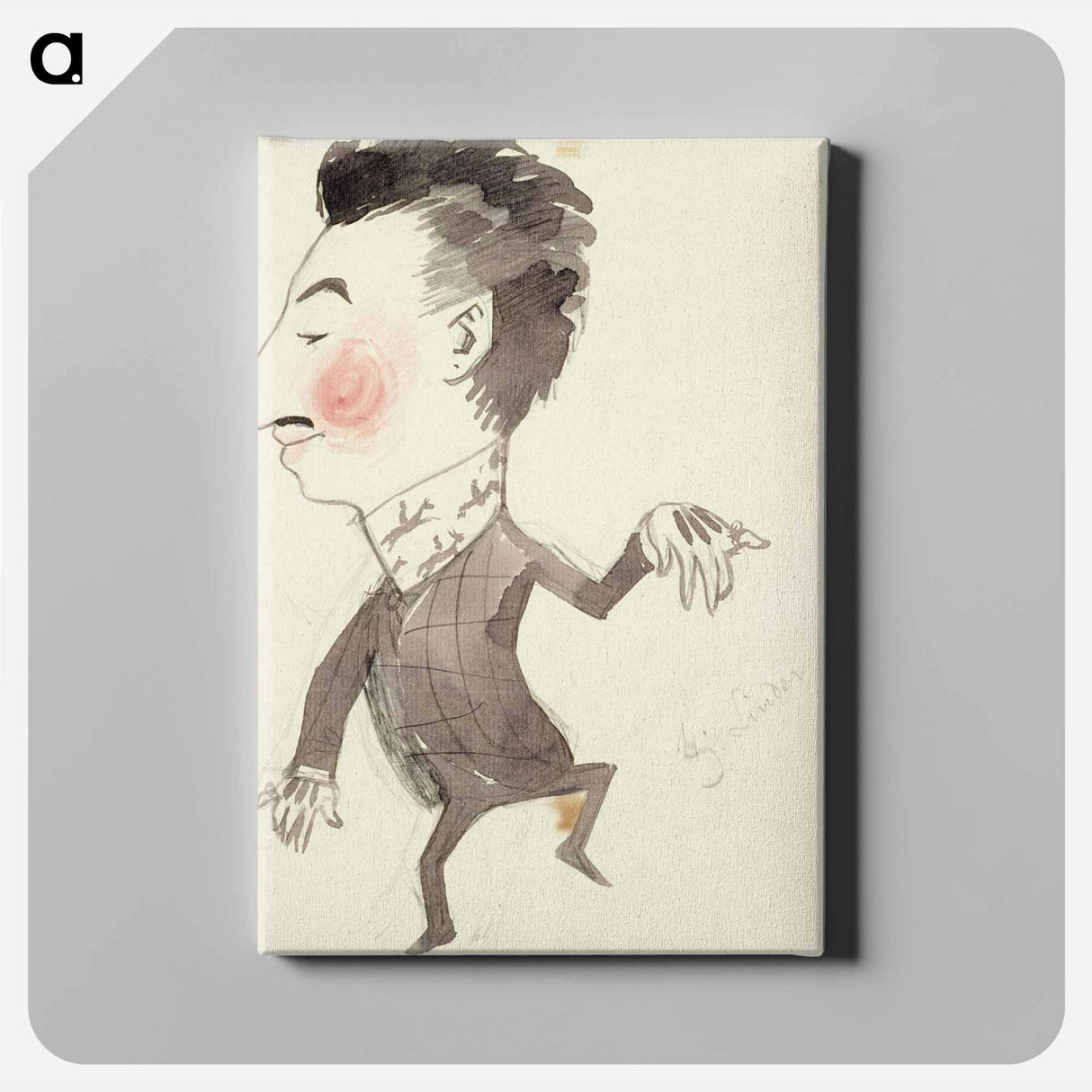 Karikatyyri hj. linderistä - アルバート エーデルフェルト Canvas.
