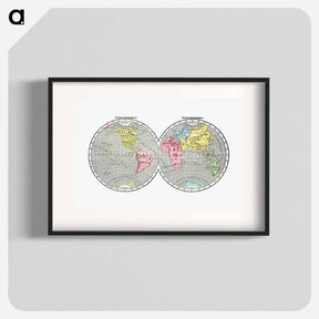 アートポスター-World map from A System of Geography - アンティーク地図 Poster.