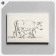 アートパネル-Calf drinking with his mother - ジャン ベルナール Canvas.