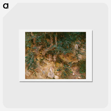 アートポストカード-Valdemosa, Majorca: Thistles and Herbage on a Hillside - ジョン シンガー サージェント Postcard.