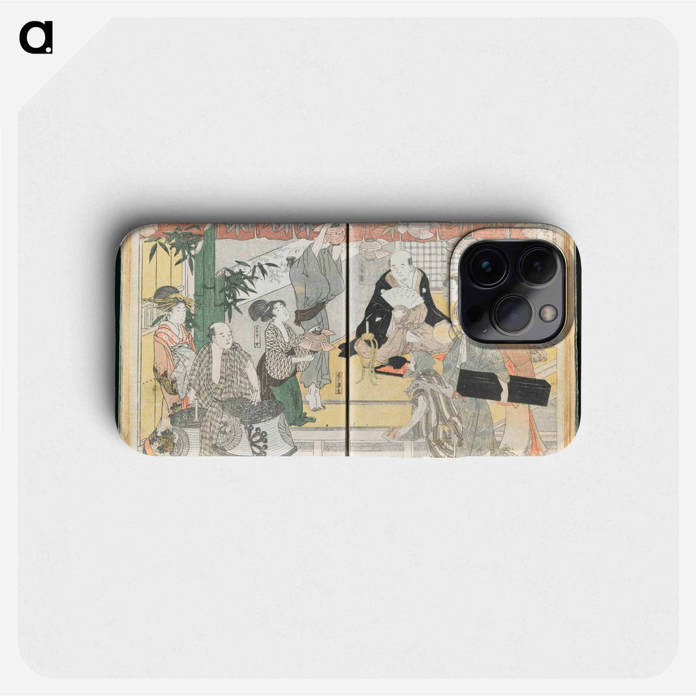 Yoshiwara Picture Book of New Year’s Festivities, vol. 2 - 喜多川 歌麿 Phone Case.