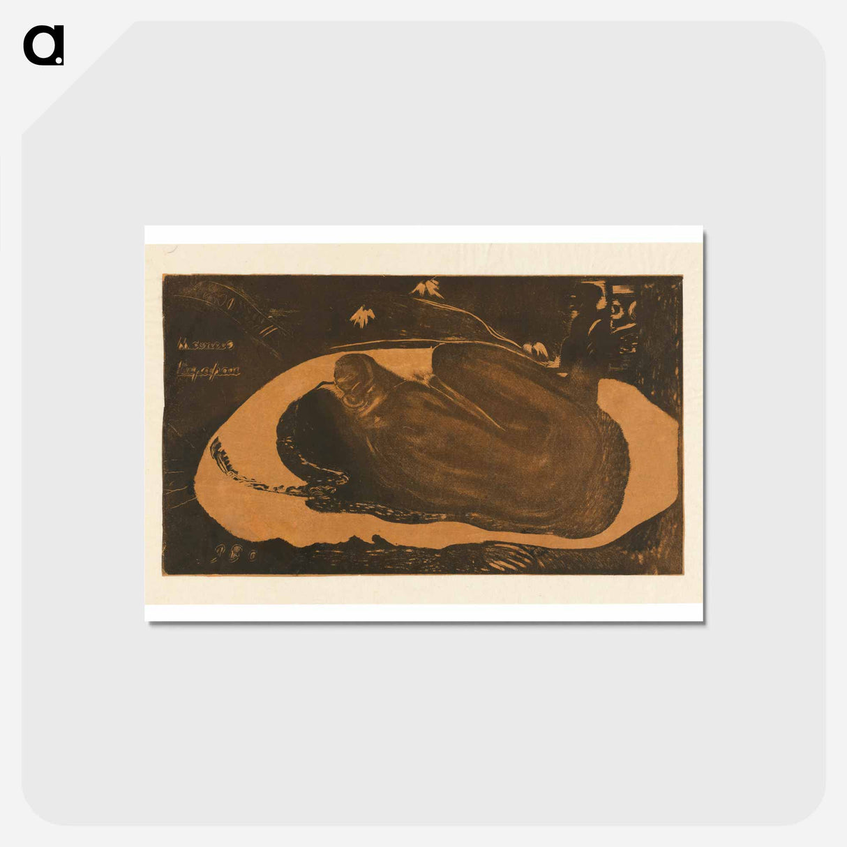 アートポストカード-Manau tupapau (She Thinks of the Ghost or The Ghost Thinks of Her) - ポール ゴーギャン Postcard.