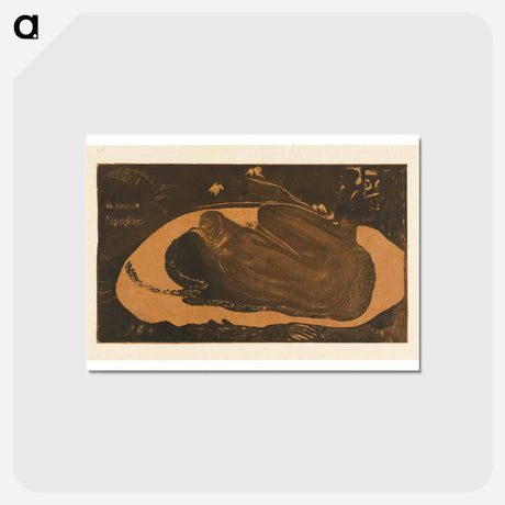 アートポストカード-Manau tupapau (She Thinks of the Ghost or The Ghost Thinks of Her) - ポール ゴーギャン Postcard.