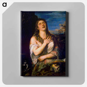 アートパネル-Penitent St. Mary Magdalene - ティツィアーノ ヴェチェッリオ Canvas.