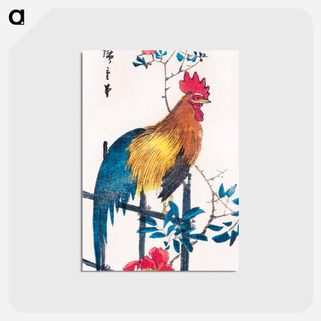 アートポストカード-Cock and Peony
 - 歌川 広重 Postcard.