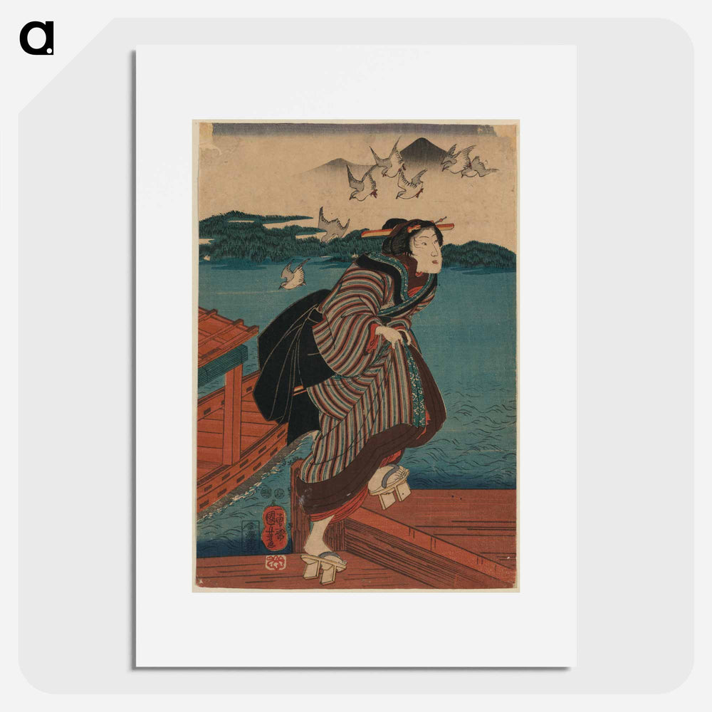 Sanbashi no onna - 歌川 国芳 Poster.