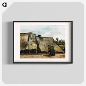 アートポスター-A Peasant Woman Digging in Front of Her Cottage - フィンセント ファン ゴッホ Poster.