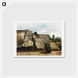 アートポストカード-A Peasant Woman Digging in Front of Her Cottage - フィンセント ファン ゴッホ Postcard.