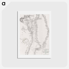 アートポストカード-Map to the sketches in Egypt and Nubia - アンティーク地図 Postcard.