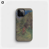 Woman with a child in front of cottages - アーノルド ピーター ワイズ クビンチャン Phone Case.