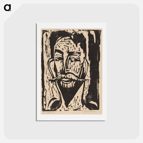 アートポストカード-Head of Prof. Dr. Graef - エルンスト ルートヴィヒ キルヒナー Postcard.