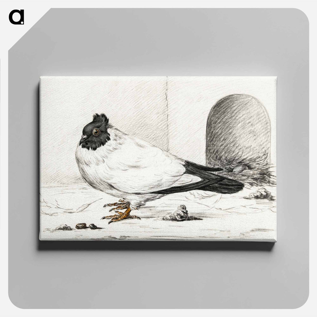 アートパネル-Pigeon and a nest with an egg - ジャン ベルナール Canvas.