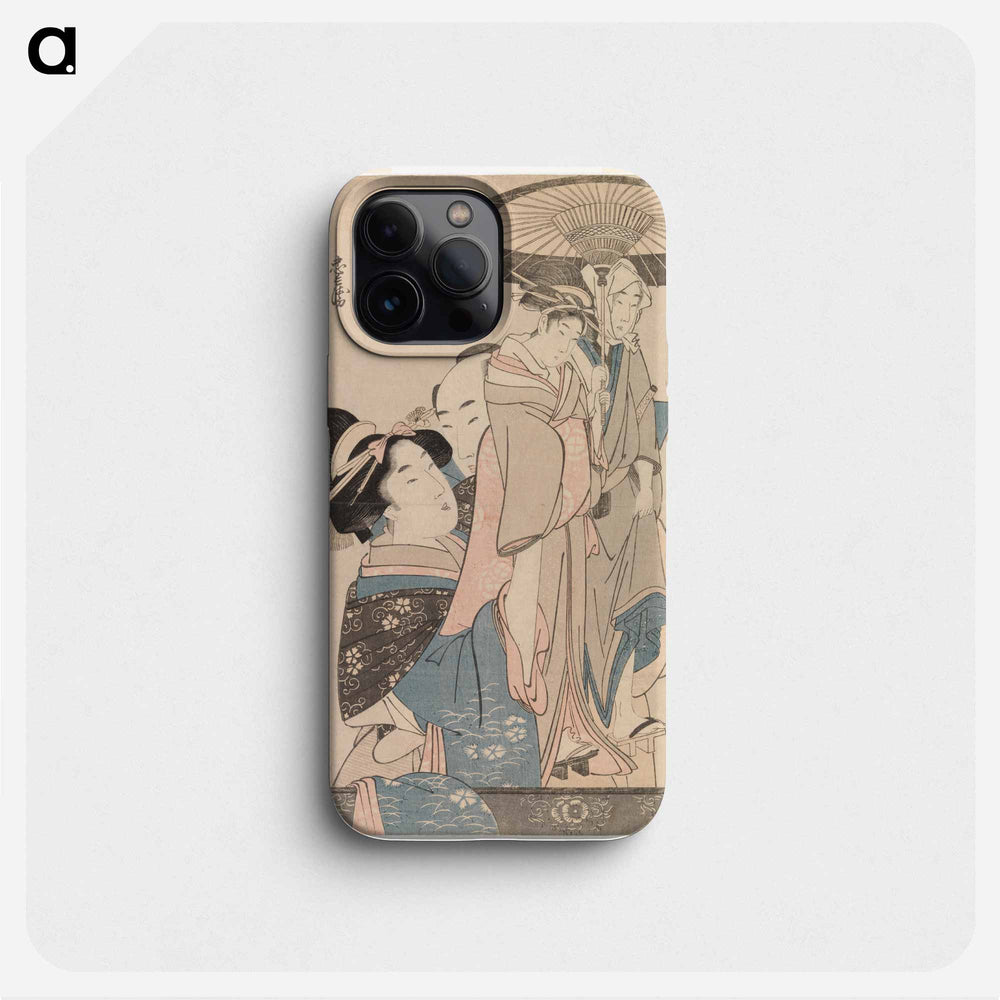 Loving couple with theatre puppets - 喜多川 歌麿 Phone Case.