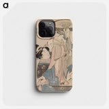 Loving couple with theatre puppets - 喜多川 歌麿 Phone Case.