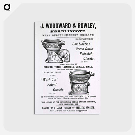 アートポストカード-Wash Down and "Wash-Out" Closets
 - 国立医学図書館 Postcard.