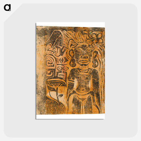 アートポストカード-Tahitian Idol—the Goddess Hina - ポール ゴーギャン Postcard.