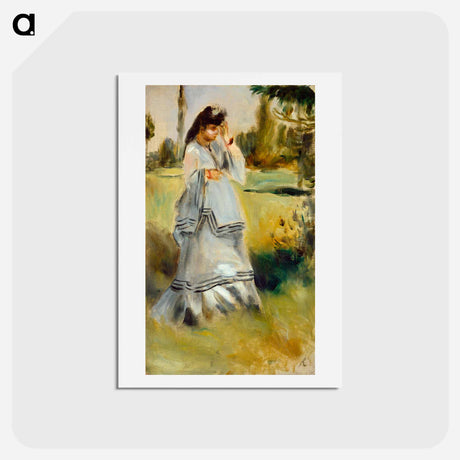 アートポストカード-Woman in a Park - ピエール オーギュスト ルノワール Postcard.