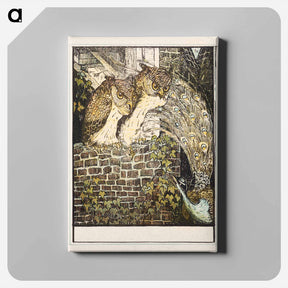 アートパネル-Twee uilen op een muur - テオ ヴァン ホイテマ Canvas.