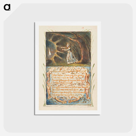 アートポストカード-Songs of Innocence and of Experience: Little Boy Lost - ウィリアム ブレイク Postcard.